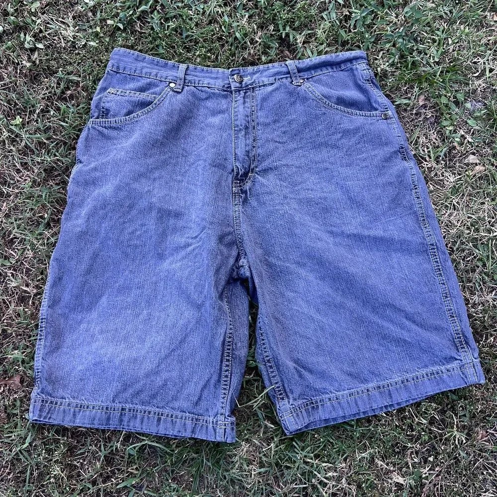 Southpole Type Denim Y2K Jean Shorts Baggy Relaxed Charcoal Gray Mens Size 34